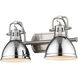 Duncan 2 Light 17 inch Pewter Bath Vanity Wall Light in Chrome